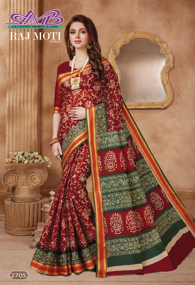 AB Rajmoti Pure Cotton Printed Saree Collection